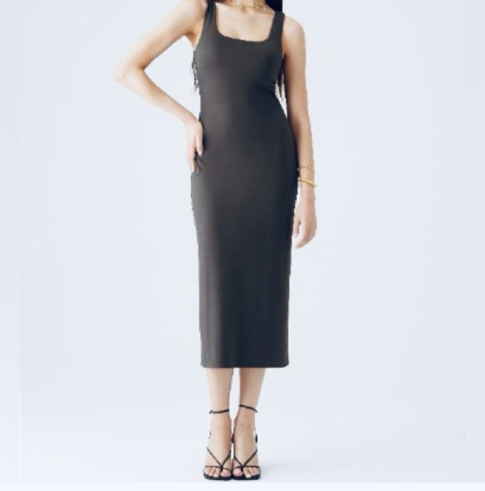 OGL Body Stretch Dress Midi Women Women’s Size Small Dark Gray